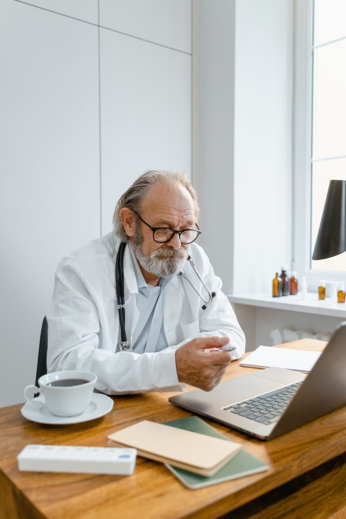 specialist IVF consultant on a video consultation call